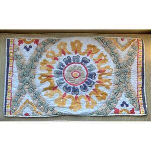 Soft Surroundings Quilted Pillow Shams King Size Floral‎ Blue Pink Set Of 2